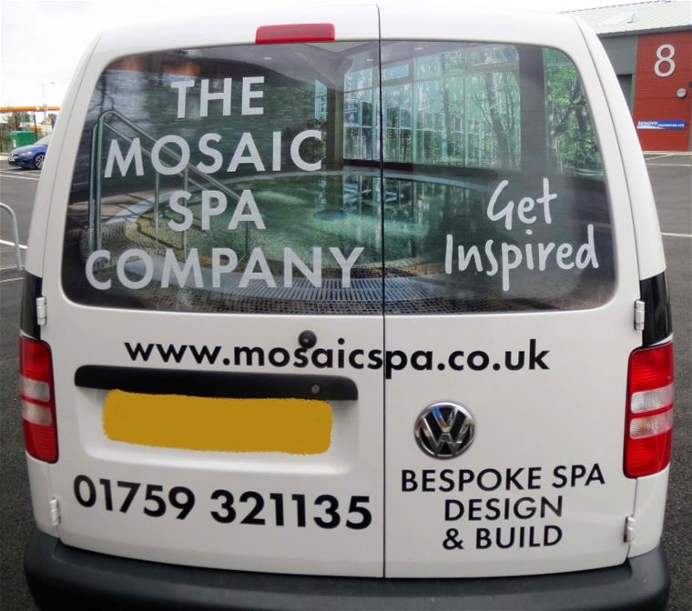 Back of The Mosaic Spa Company Van